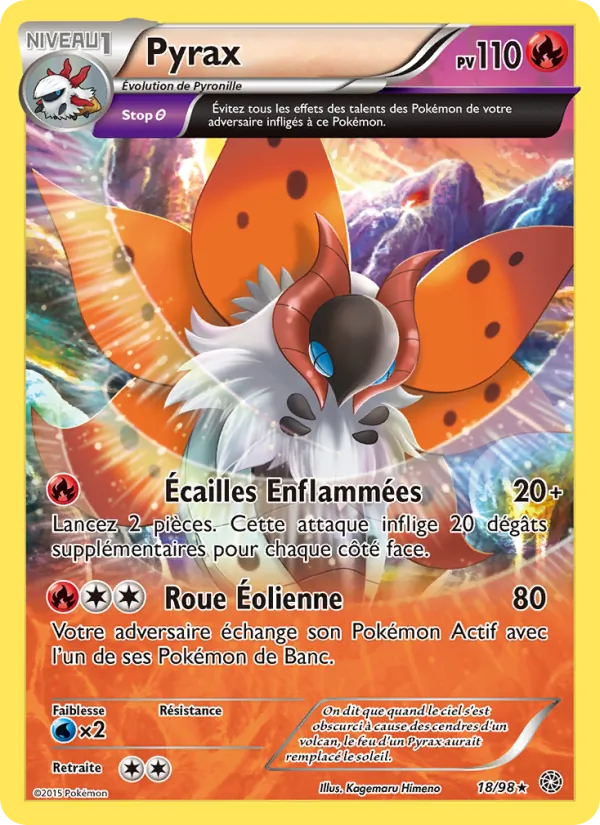 Carte Pokémon Pyrax de l'extension Origines Antiques