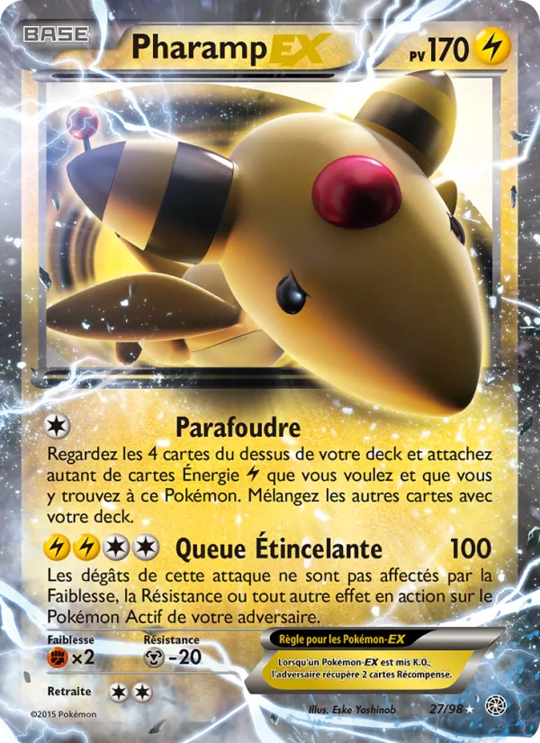 Carte Pokémon Pharamp EX de l'extension Origines Antiques