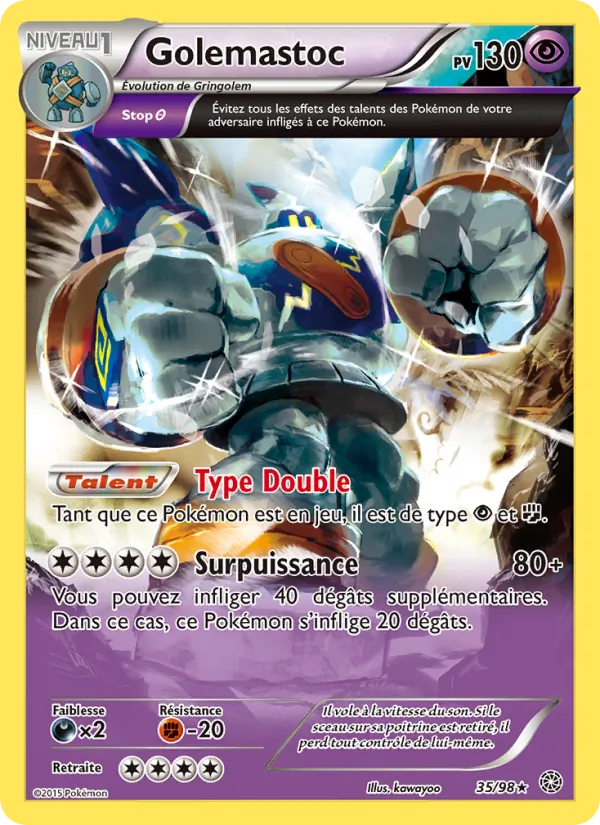 Carte Pokémon Golemastoc de l'extension Origines Antiques