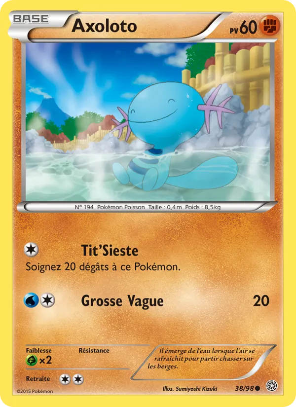 Carte Pokémon Axoloto de l'extension Origines Antiques