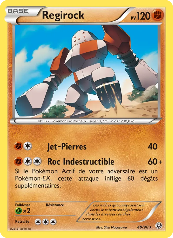 Carte Pokémon Regirock de l'extension Origines Antiques
