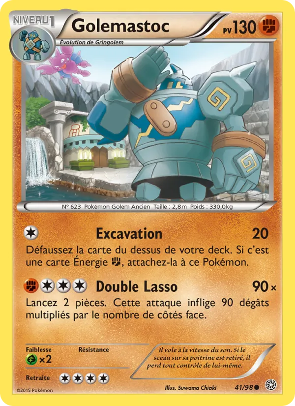Carte Pokémon Golemastoc de l'extension Origines Antiques