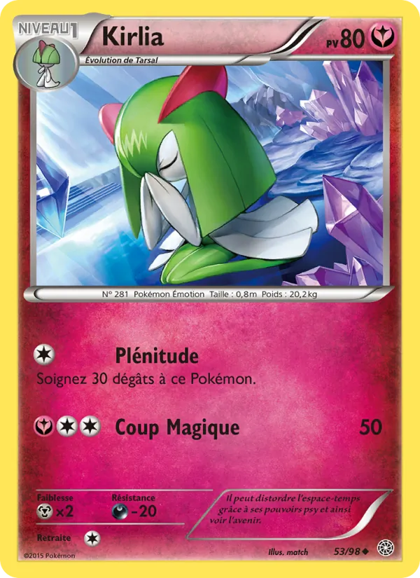Carte Pokémon Kirlia de l'extension Origines Antiques