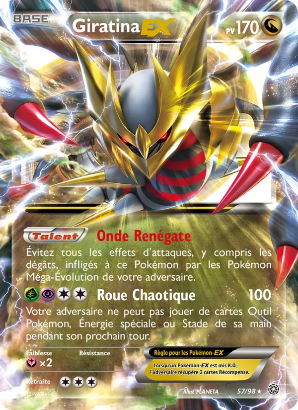 Carte Pokémon Giratina EX de l'extension Origines Antiques