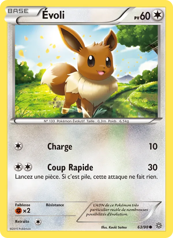 Carte Pokémon Évoli de l'extension Origines Antiques