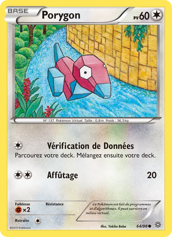Carte Pokémon Porygon de l'extension Origines Antiques