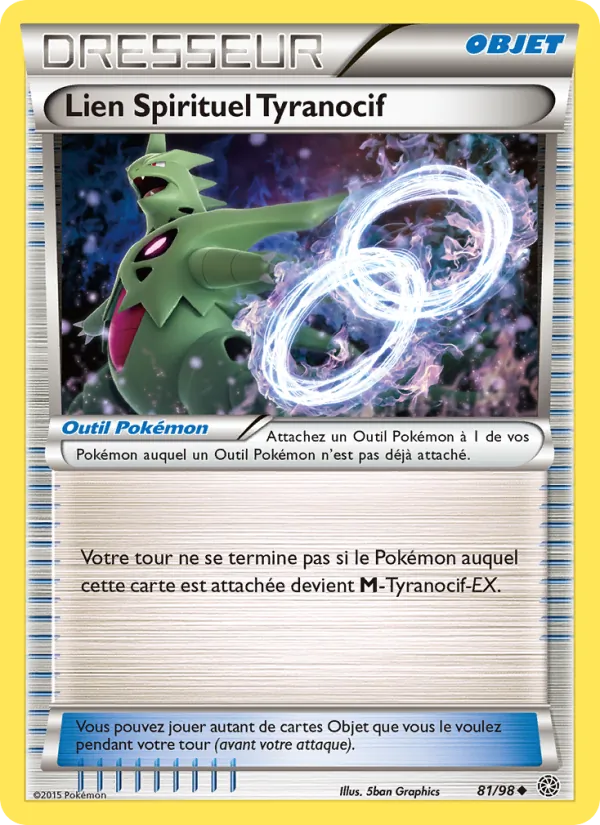 Carte Pokémon Lien Spirituel Tyranocif de l'extension Origines Antiques
