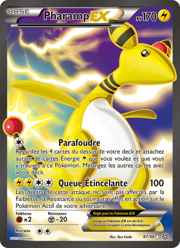 Carte Pokémon Pharamp EX de l'extension Origines Antiques