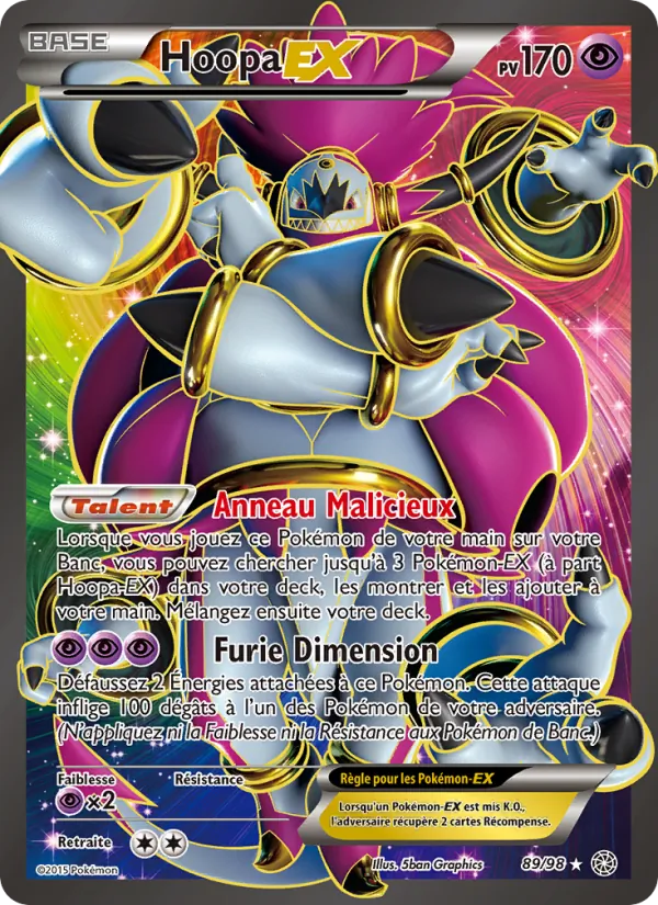 Carte Pokémon Hoopa EX de l'extension Origines Antiques