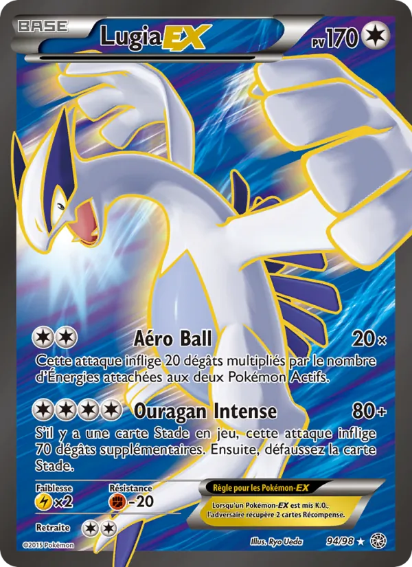 Carte Pokémon Lugia EX de l'extension Origines Antiques