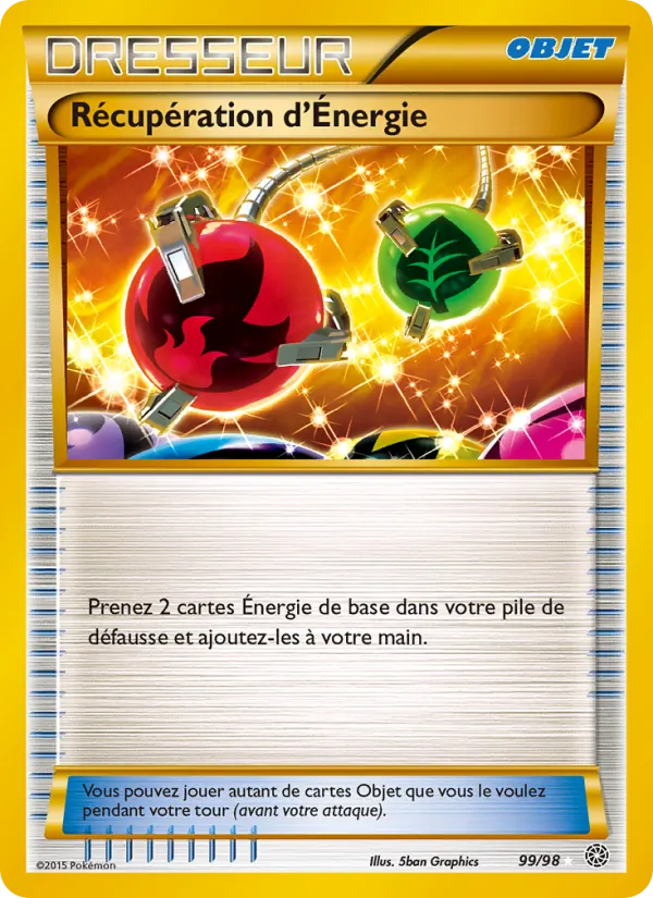 Carte Pokémon Récupération d'Énergie de l'extension Origines Antiques