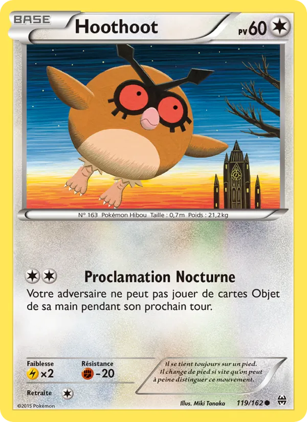 Carte Pokémon Hoothoot de l'extension Impulsion Turbo