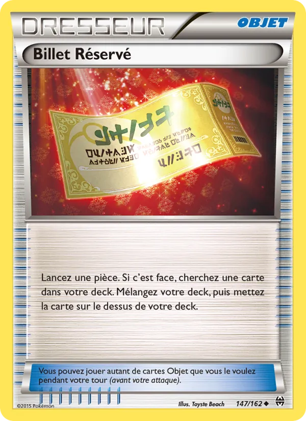 Carte Pokémon Billet Réservé de l'extension Impulsion Turbo