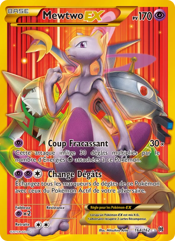 Carte Pokémon Mewtwo EX de l'extension Impulsion Turbo