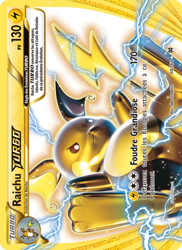 Carte Pokémon Raichu TURBO de l'extension Impulsion Turbo
