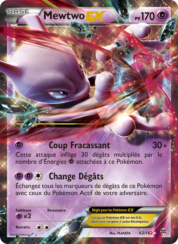 Carte Pokémon Mewtwo EX de l'extension Impulsion Turbo