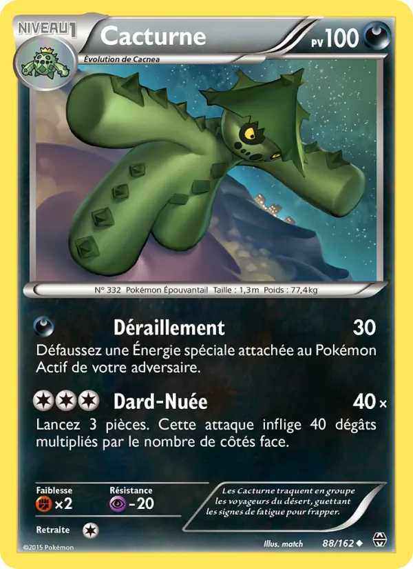 Carte Pokémon Cacturne de l'extension Impulsion Turbo