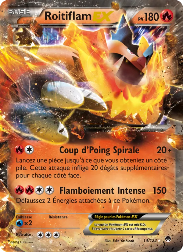Carte Pokémon Roitiflam EX de l'extension Rupture Turbo