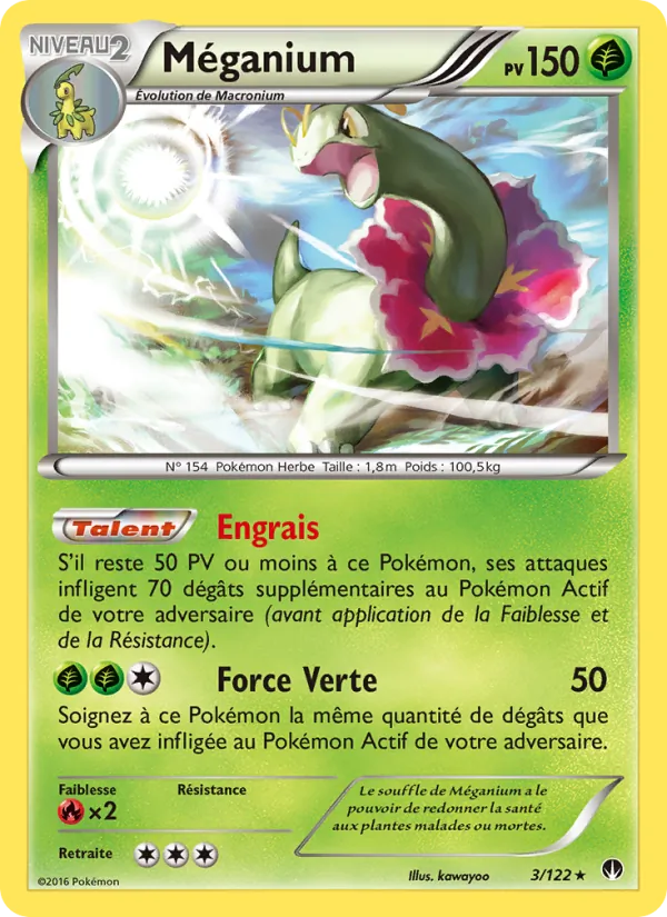 Carte Pokémon Méganium de l'extension Rupture Turbo