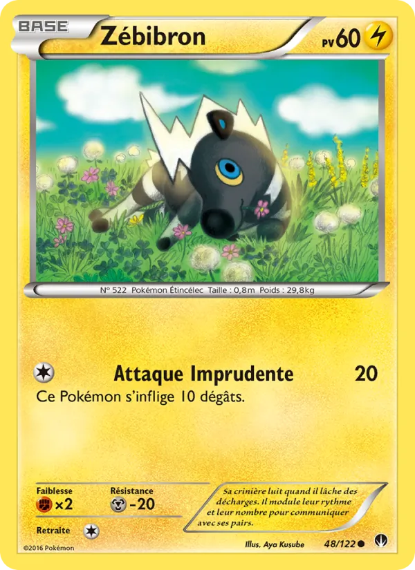 Carte Pokémon Zébibron de l'extension Rupture Turbo