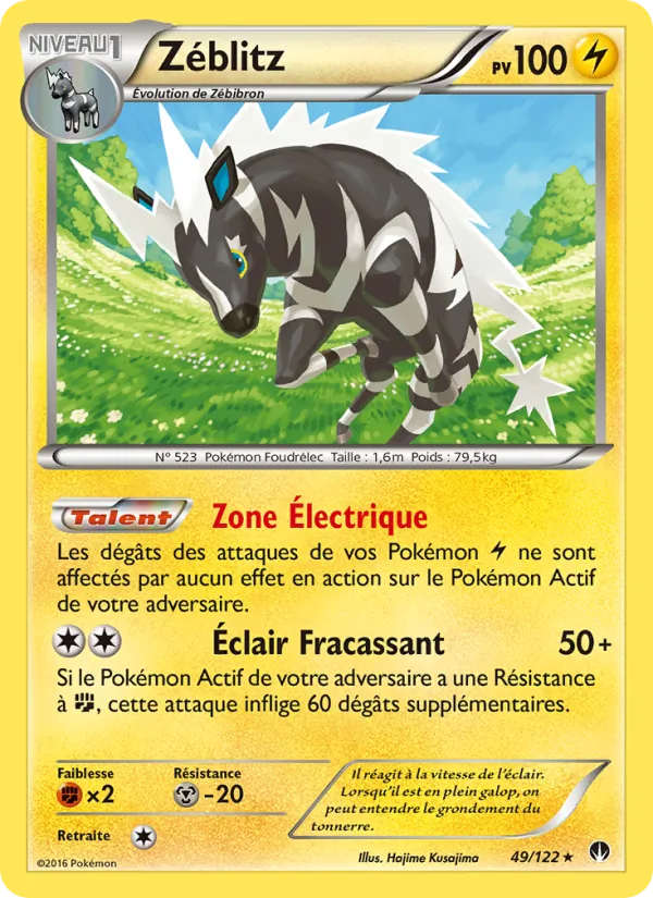 Carte Pokémon Zéblitz de l'extension Rupture Turbo