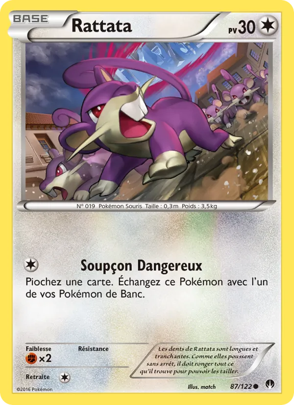 Carte Pokémon Rattata de l'extension Rupture Turbo