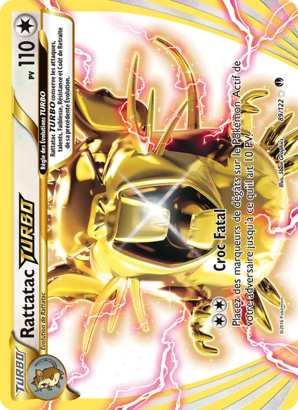 Carte Pokémon Rattatac TURBO de l'extension Rupture Turbo