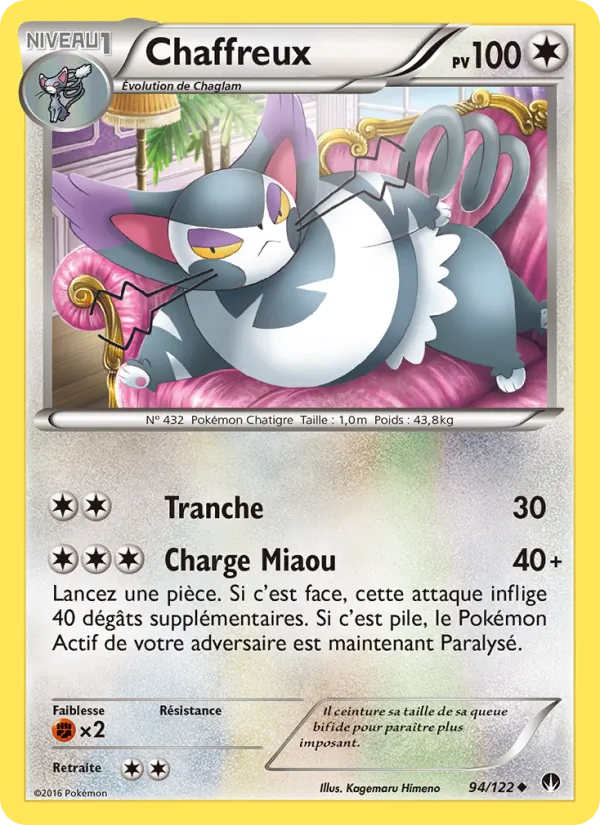 Carte Pokémon Chaffreux de l'extension Rupture Turbo