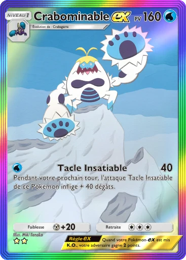 Carte Pokémon Crabominable-ex de l'extension Gardiens Astraux