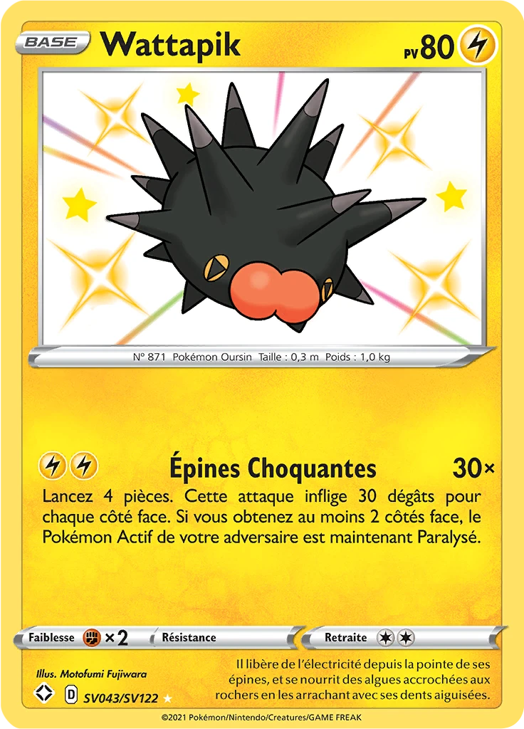 Carte Pokémon Wattapik de l'extension Destinées Radieuses