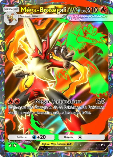 Carte Pokémon Méga-Braségali-ex de l'extension Méga-Ascension