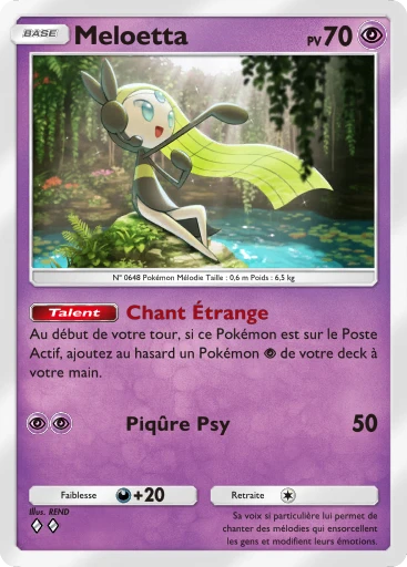 Carte Pokémon Meloetta de l'extension Parade Onirique