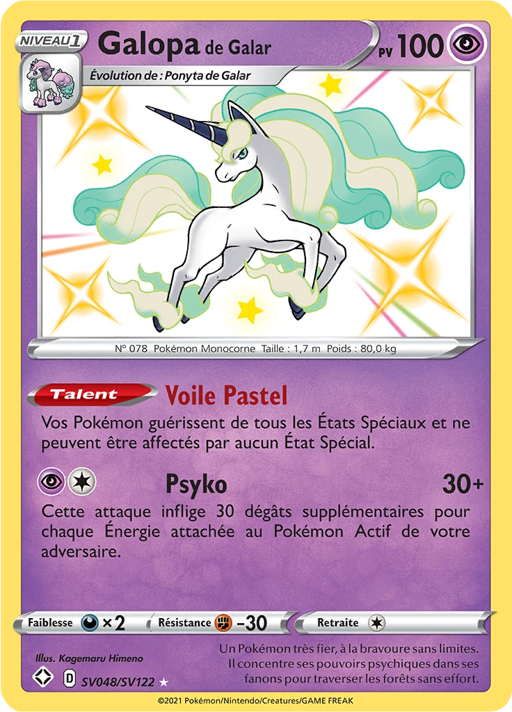 Carte Pokémon Galopa de Galar de l'extension Destinées Radieuses