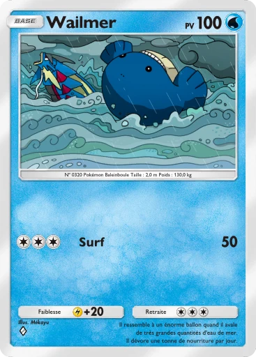 Carte Pokémon Wailmer de l'extension Méga-Ascension