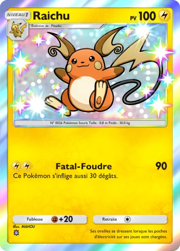Carte Pokémon Raichu de l'extension Méga-Rayonnement