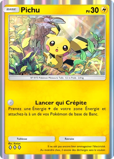 Carte Pokémon Pichu de l'extension Sagesse entre Ciel et Mer