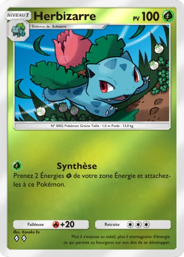 Carte Pokémon Herbizarre de l'extension Booster de Luxe Méga