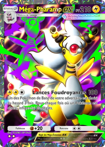 Carte Pokémon Méga-Pharamp-ex de l'extension Méga-Ascension
