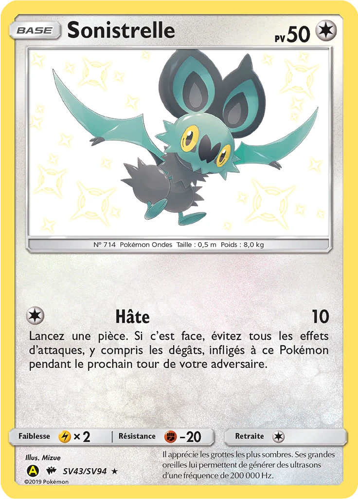Carte Pokémon Sonistrelle de l'extension Destinées Occultes