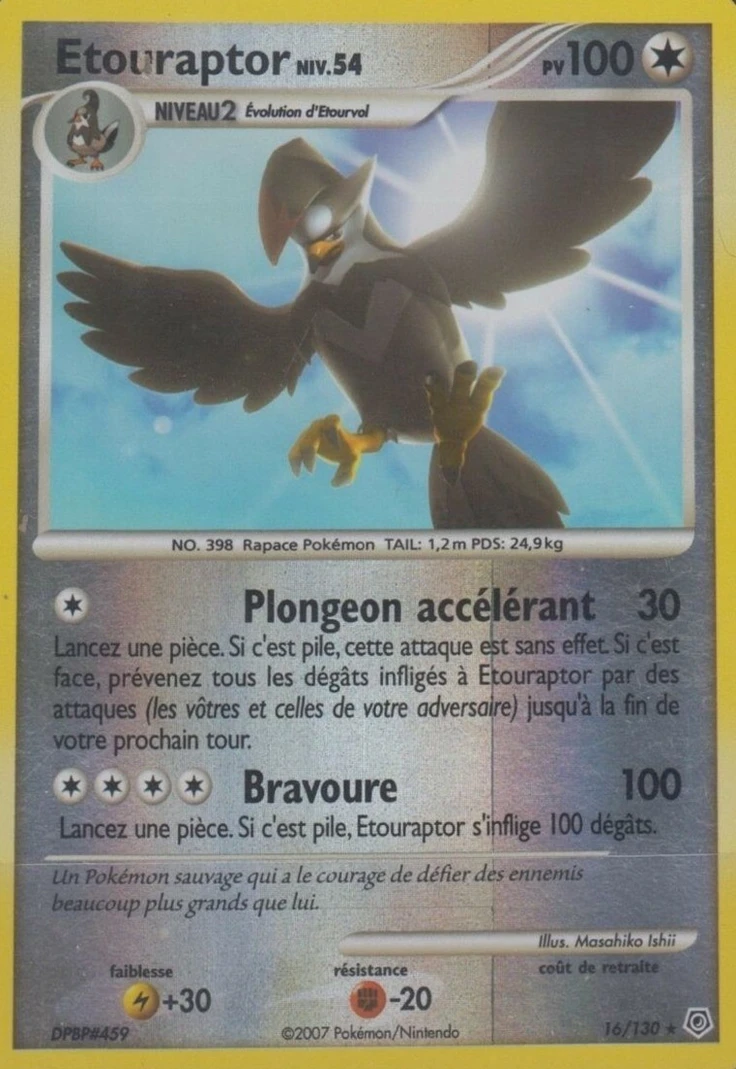 Carte Pokémon Étouraptor de l'extension Diamant & Perle