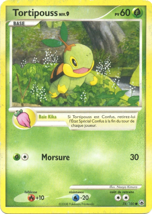 Carte Pokémon Tortipouss de l'extension Aube Majestueuse