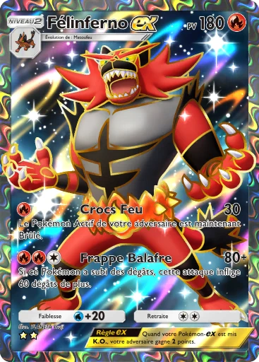 Carte Pokémon Félinferno-ex de l'extension Gardiens Astraux