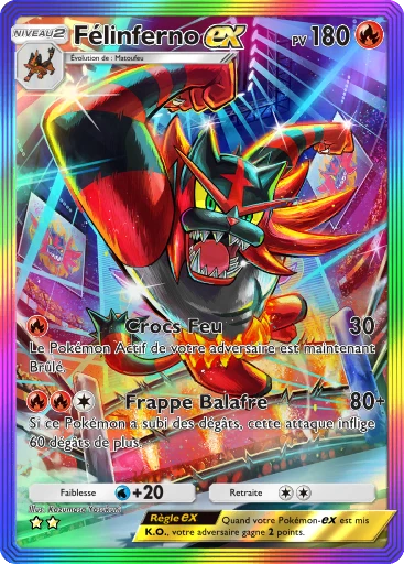 Carte Pokémon Félinferno-ex de l'extension Gardiens Astraux