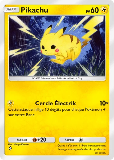 Carte Pokémon Pikachu de l'extension L'Île Fabuleuse