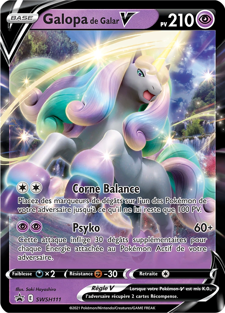 Carte Pokémon Galopa de Galar V de l'extension Promo SWSH
