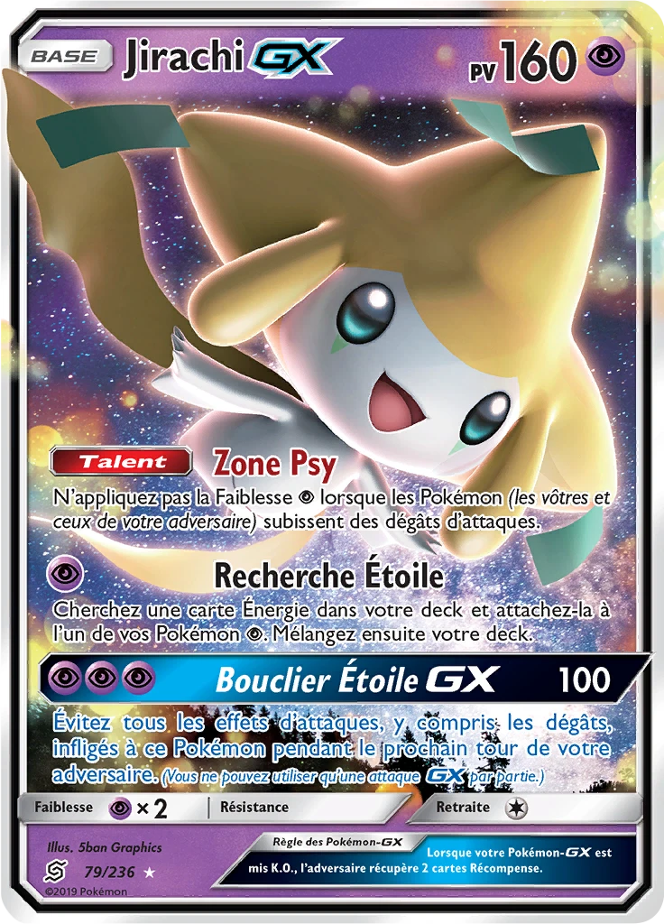 Carte Pokémon Jirachi GX de l'extension Harmonie des Esprits