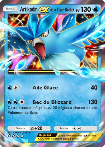 Carte Pokémon Artikodin-ex de la Team Rocket de l'extension L'Ambition de la Team Rocket