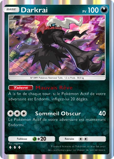 Carte Pokémon Darkrai de l'extension Méga-Rayonnement