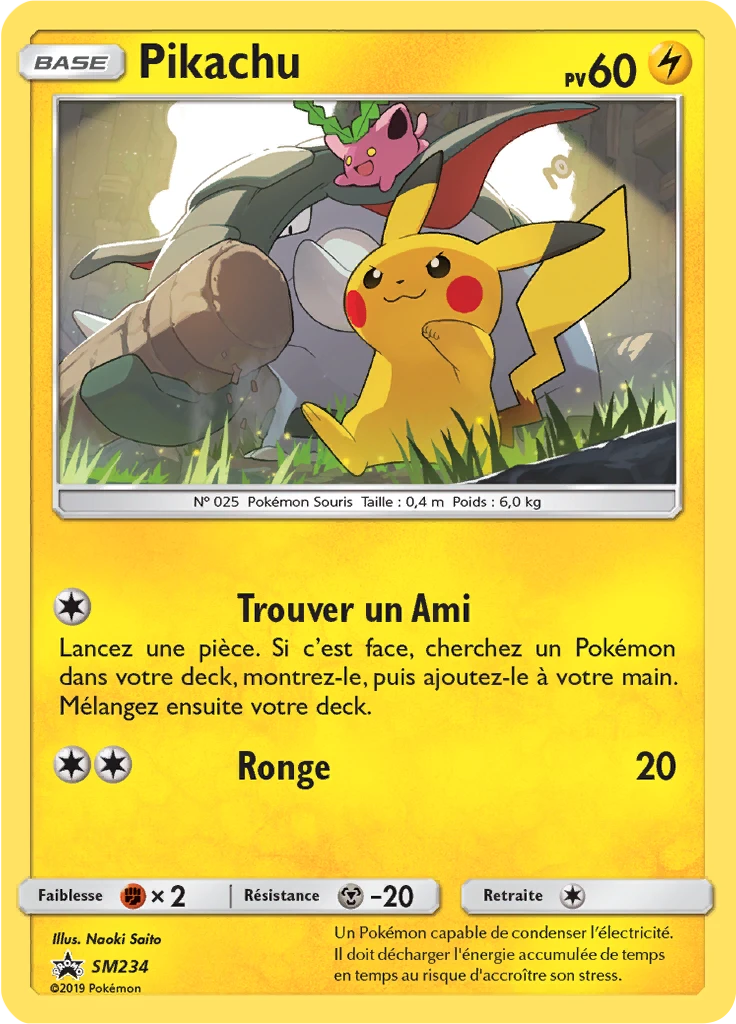 Carte Pokémon Pikachu de l'extension Promo SM