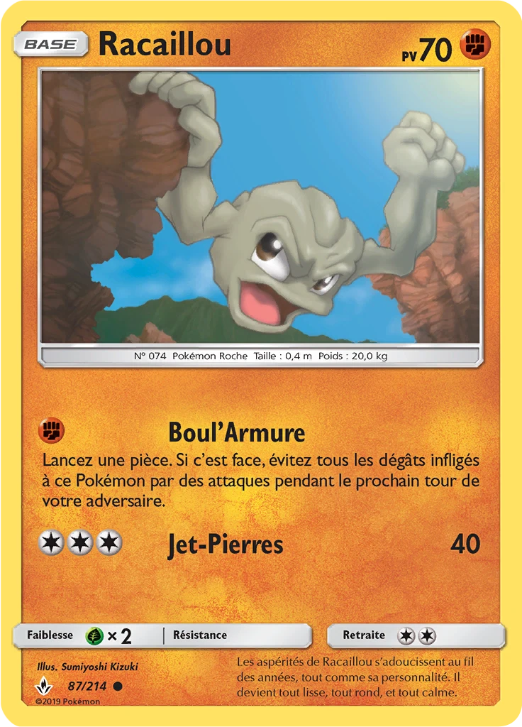 Carte Pokémon Racaillou de l'extension Alliance Infaillible